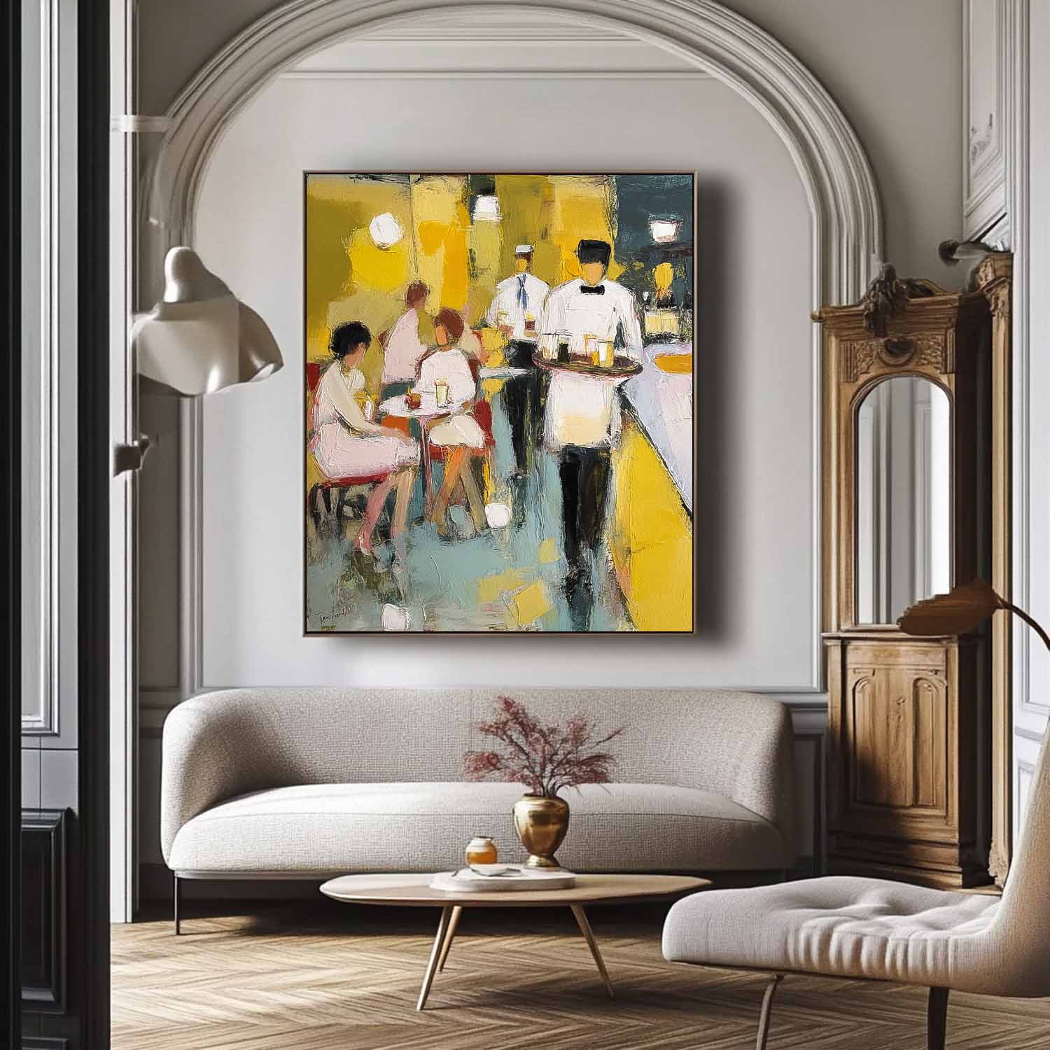 Wall Art People Retro Diner Waiter Scene