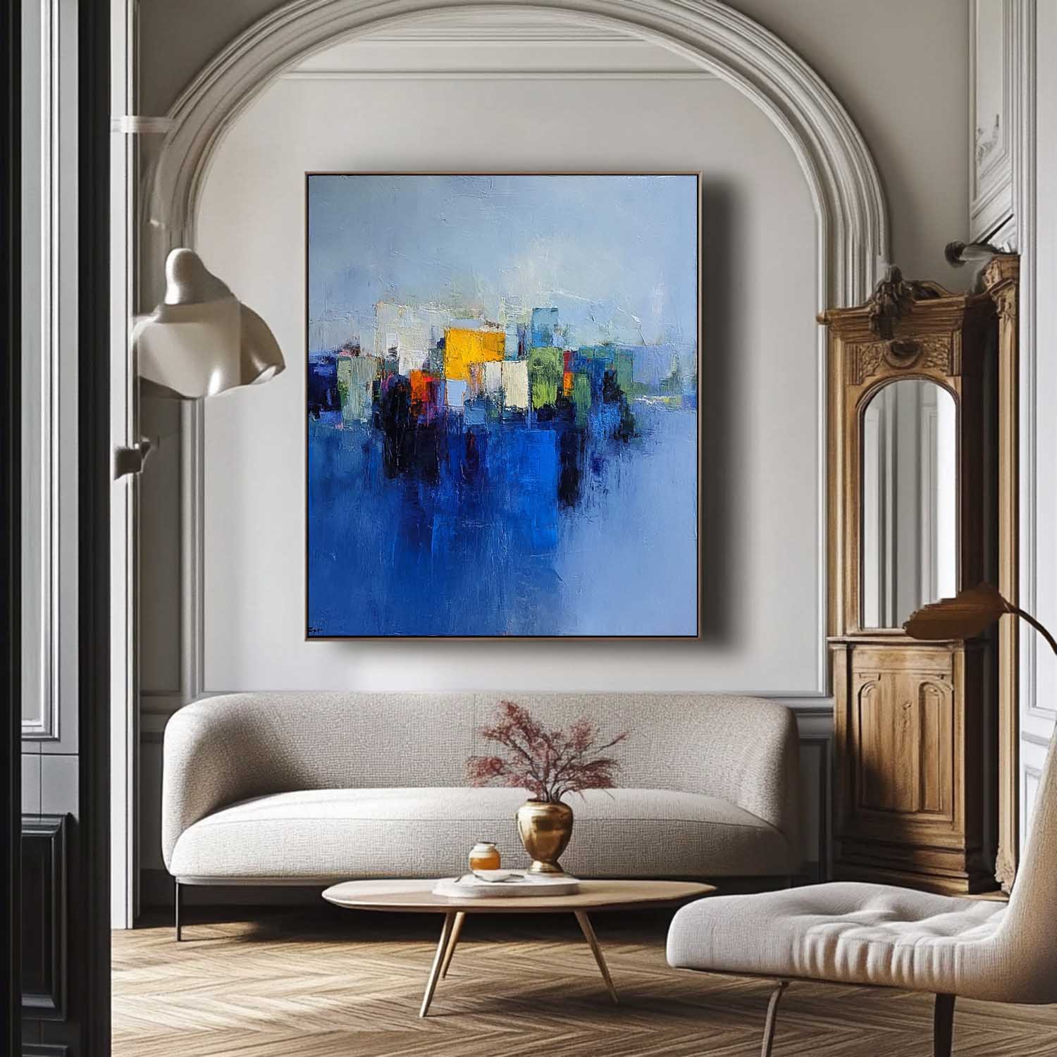 Wall Art Golden City Reflection