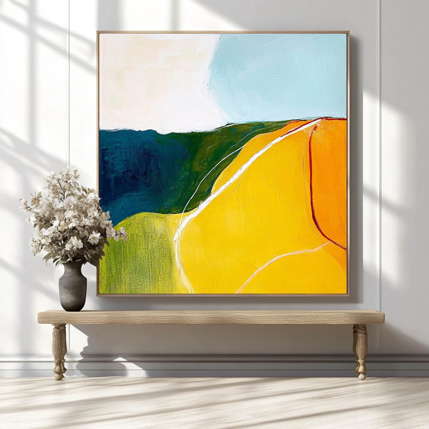 Wall Art Minimalist Curved Color Block Landscape