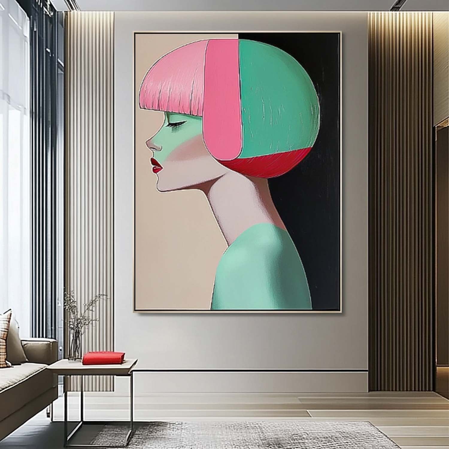 Geometric Color Block Female Portrait