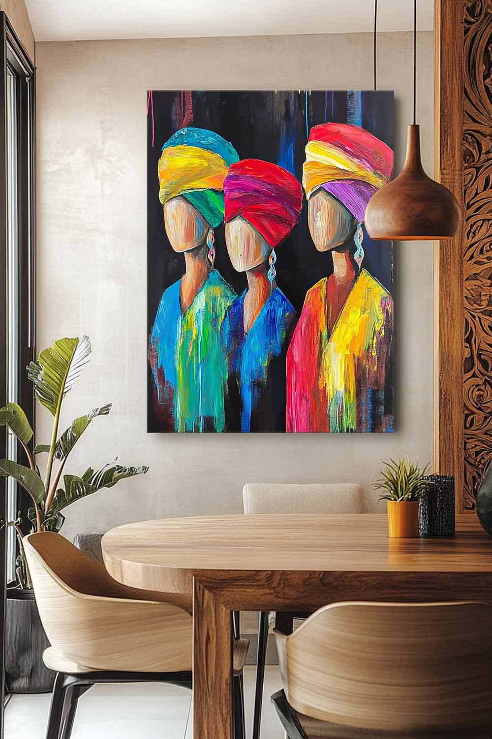 Wall Art People Abstract Geometric Headwrap