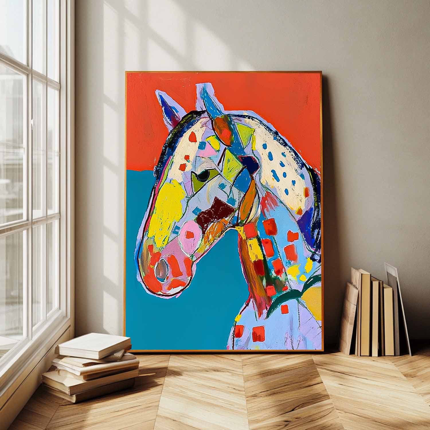 Wall Art Animal Geometric Patchwork Horse