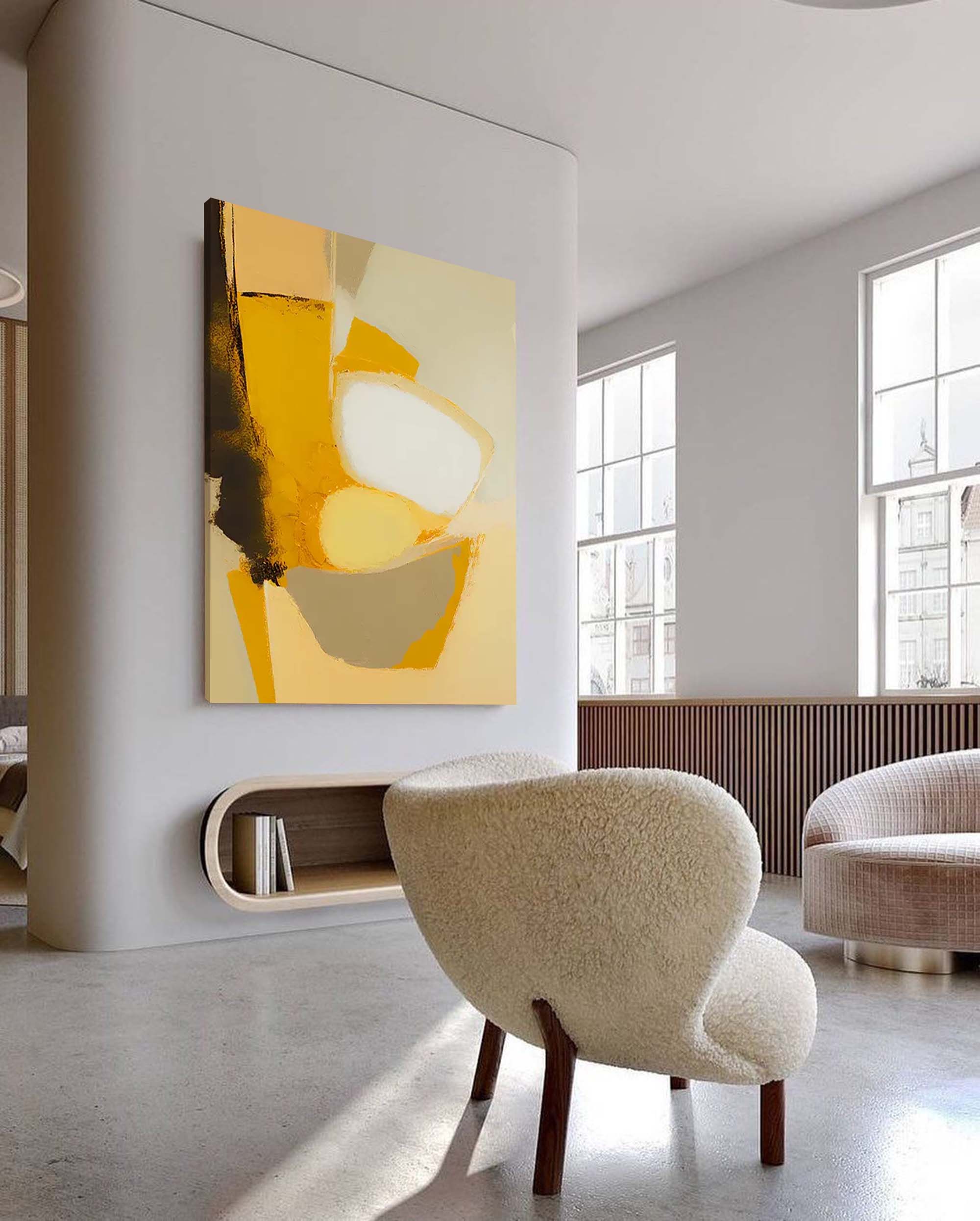 Wall Art Abstract Minimalist Neutral Impasto
