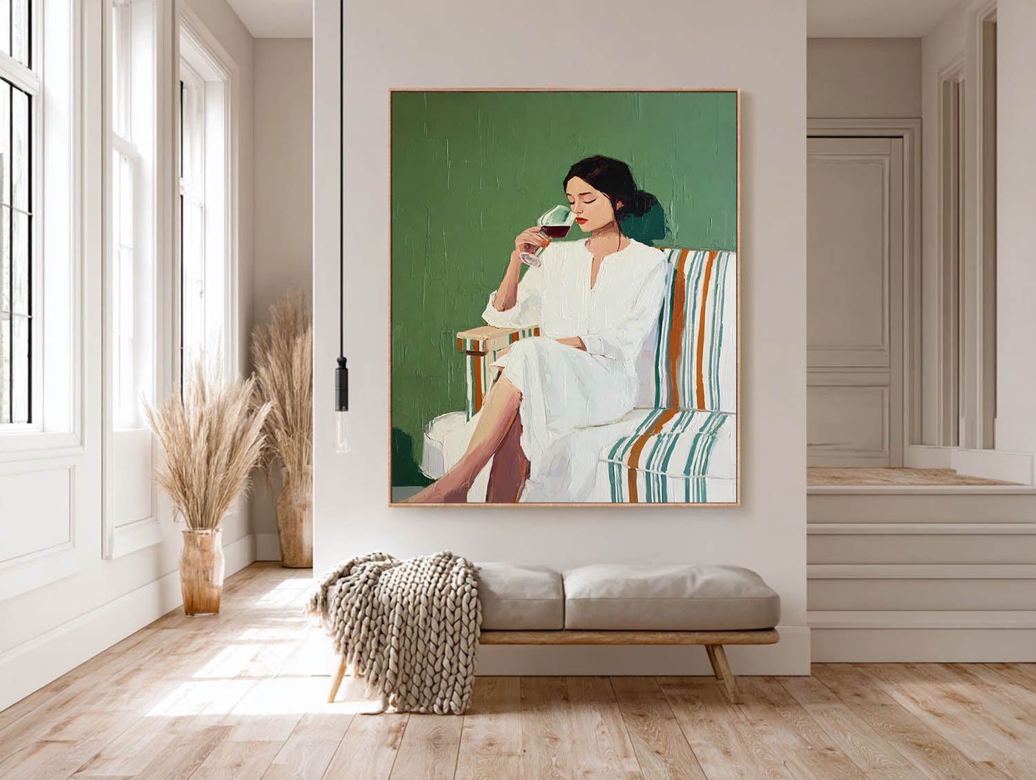 Wall Art Elegant Woman Fashion Intimate Scene