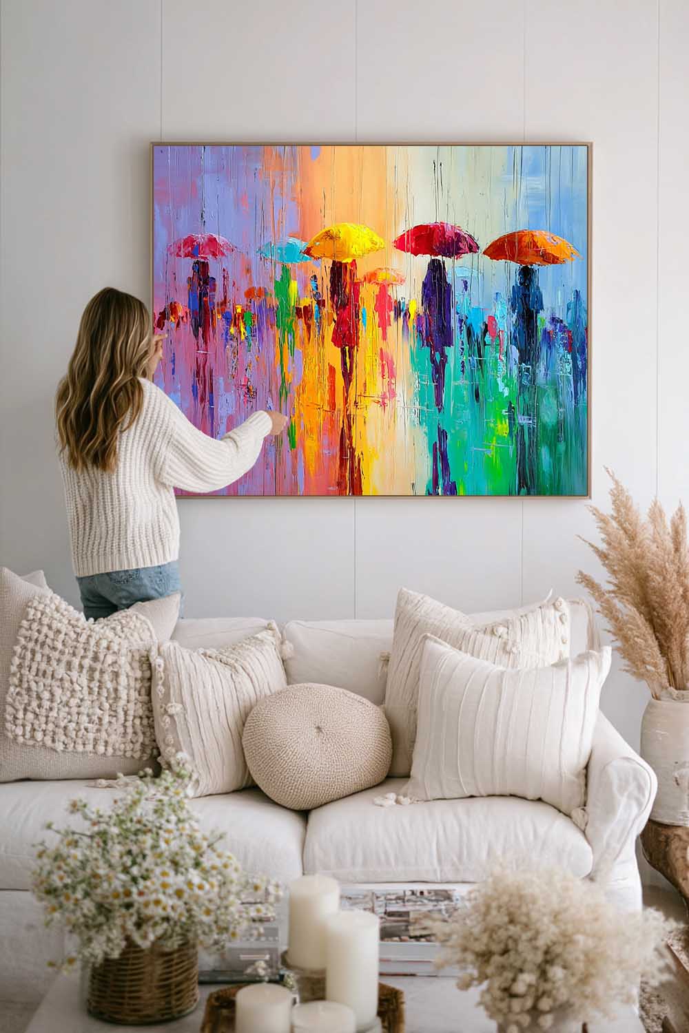 Wall Art People Subtle Watercolor Wash Maximalist