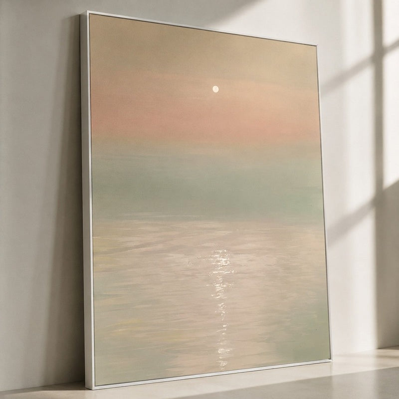 Wall Art Serene Moonlit Water Landscape Minimalist