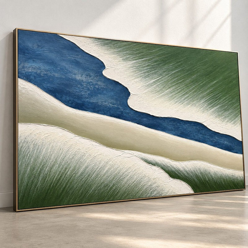 Wall Art Coastal Wave Gradient Texture Oil Painting
