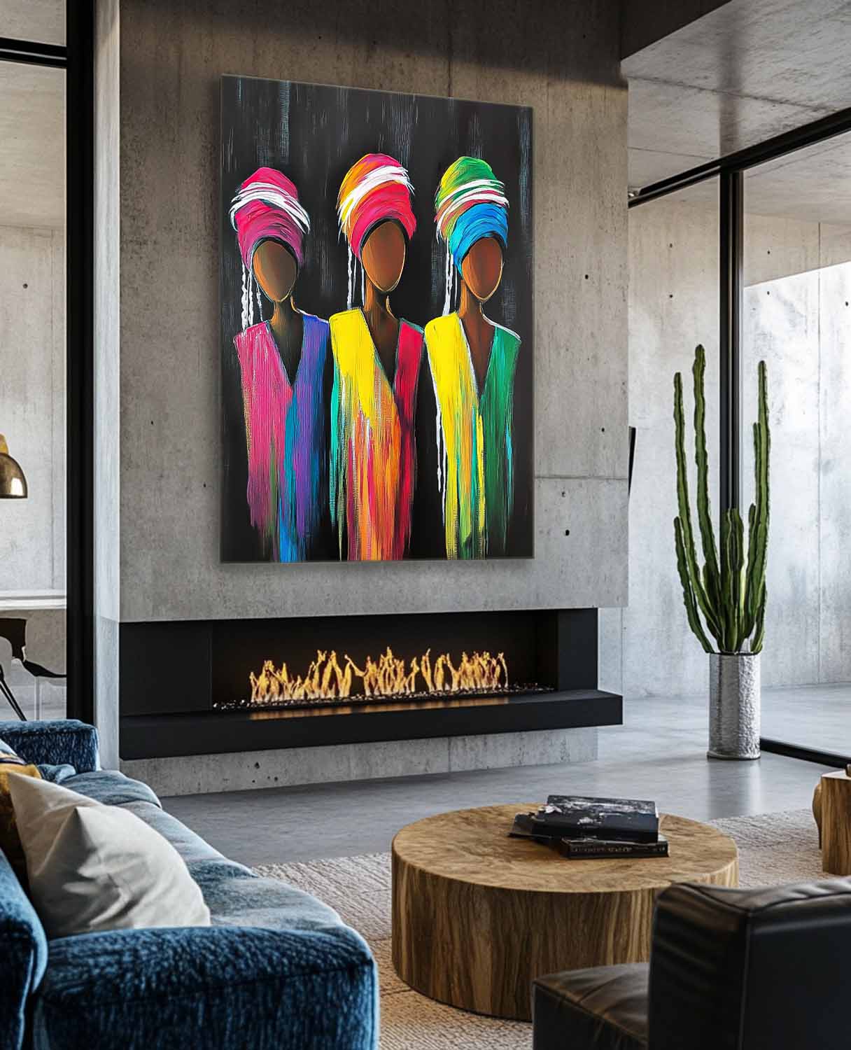 Wall Art People Maximalist Neon Rainbow