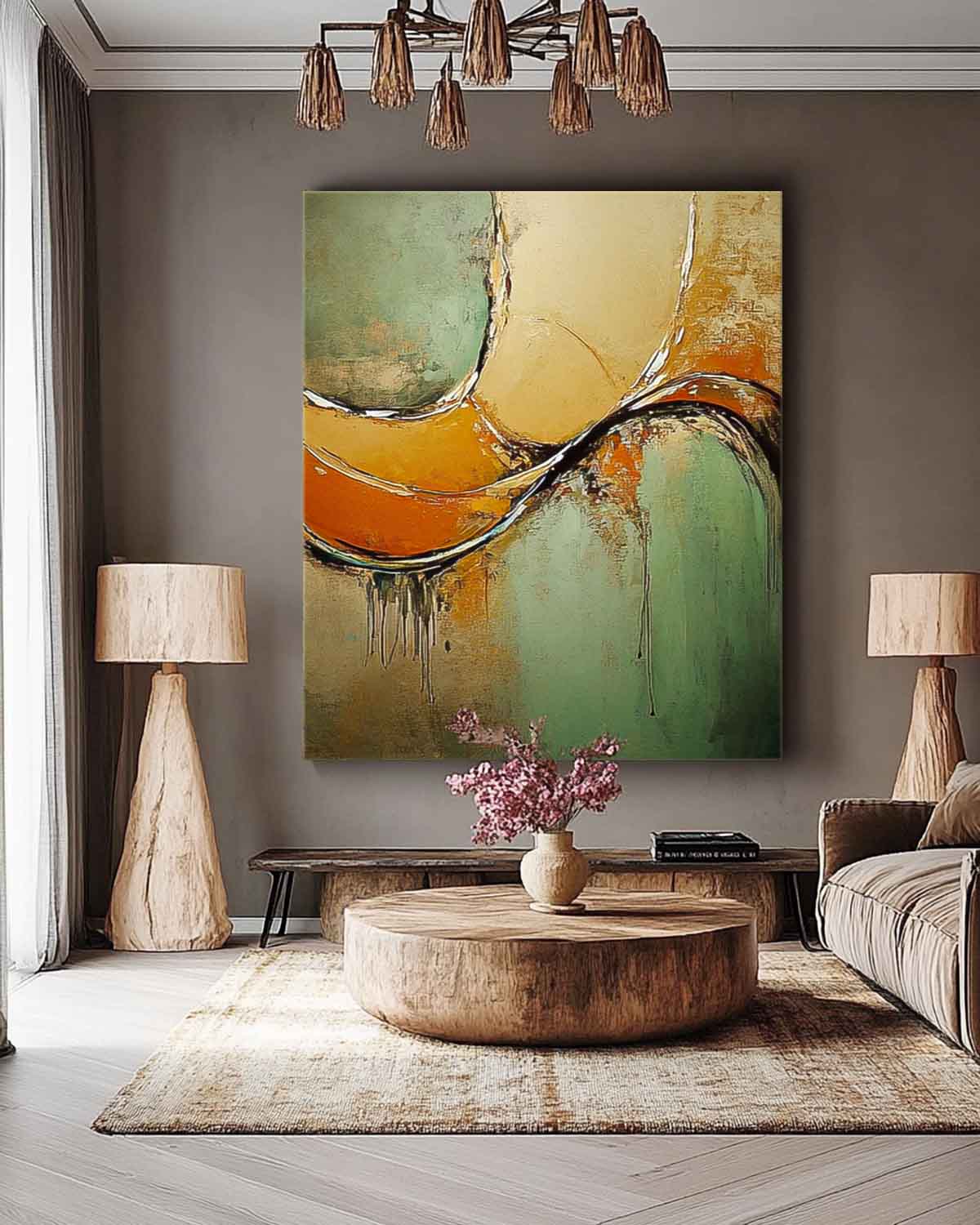 Wall Art Curved Geometric Abstract Earth