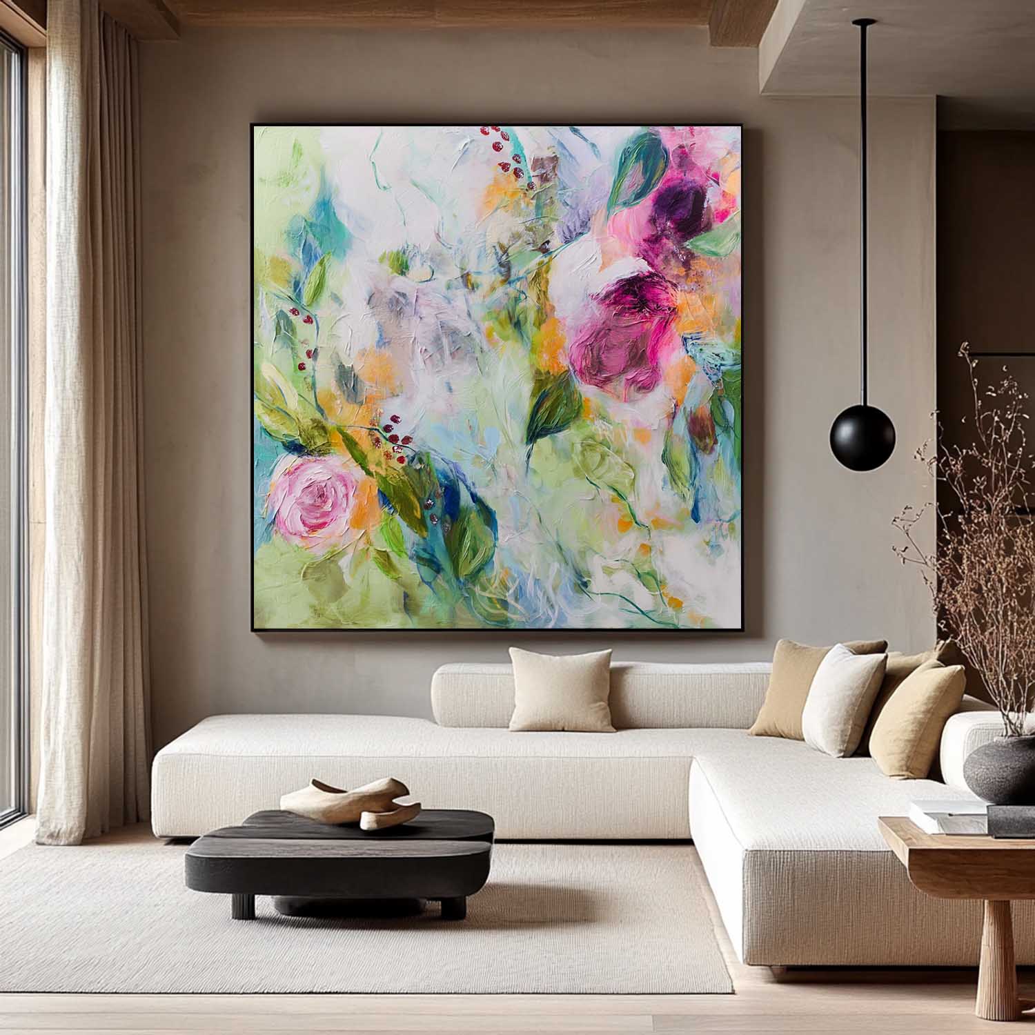 Wall Art Lyrical Abstract Floral Retro