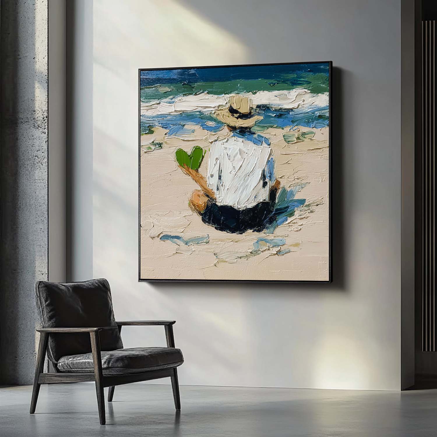Wall Art Minimalist Impressionist Beach Figure