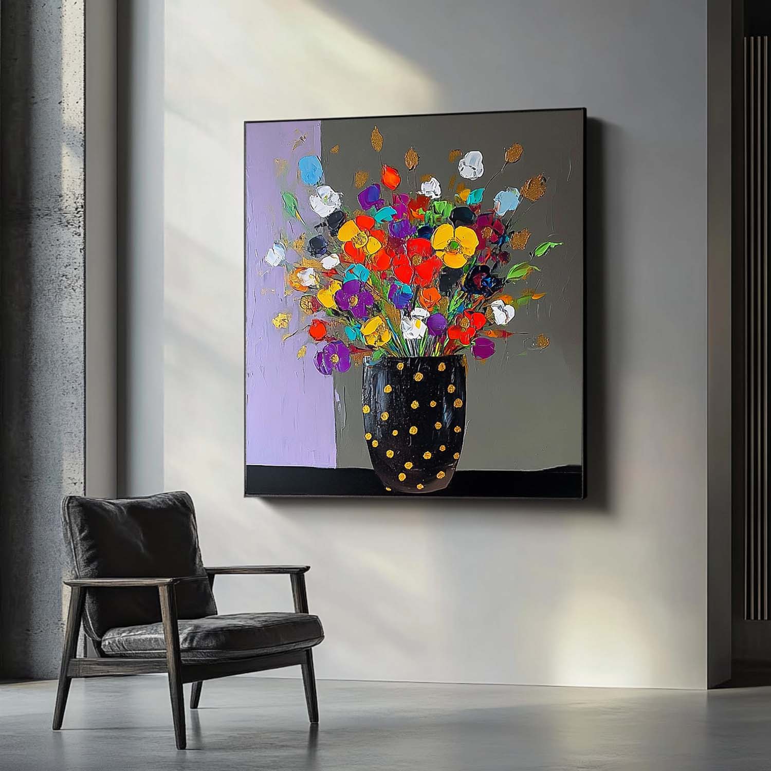 Wall Art Flower Vibrant Playful Energetic