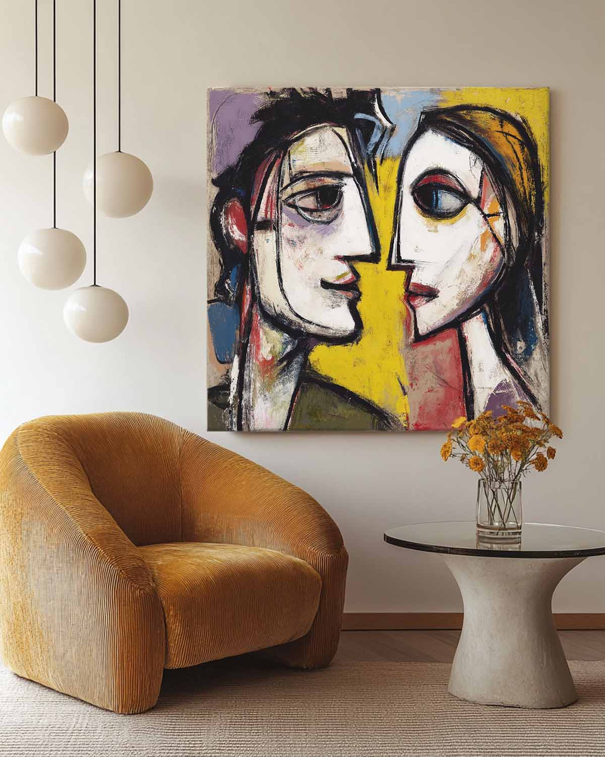 Wall Art People Playful Neo-Expressionist Cubist