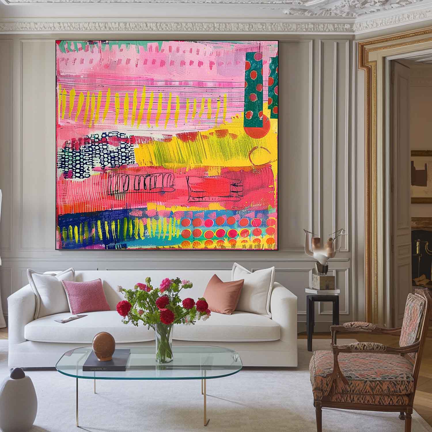 Wall Art Abstract Mixed Media Collage Bohemian