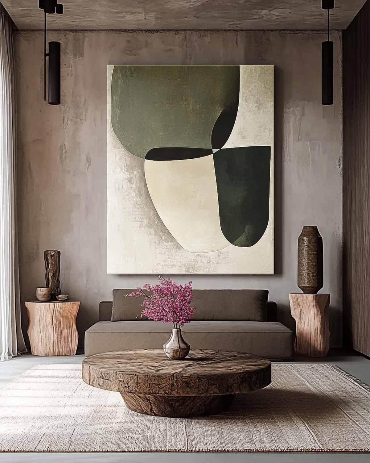Wall Art Minimalist Retro Neutral Color Block