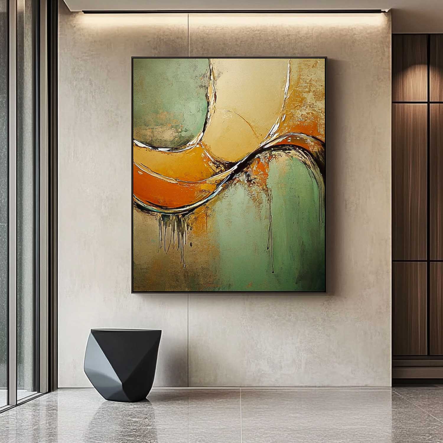 Wall Art Curved Geometric Abstract Earth