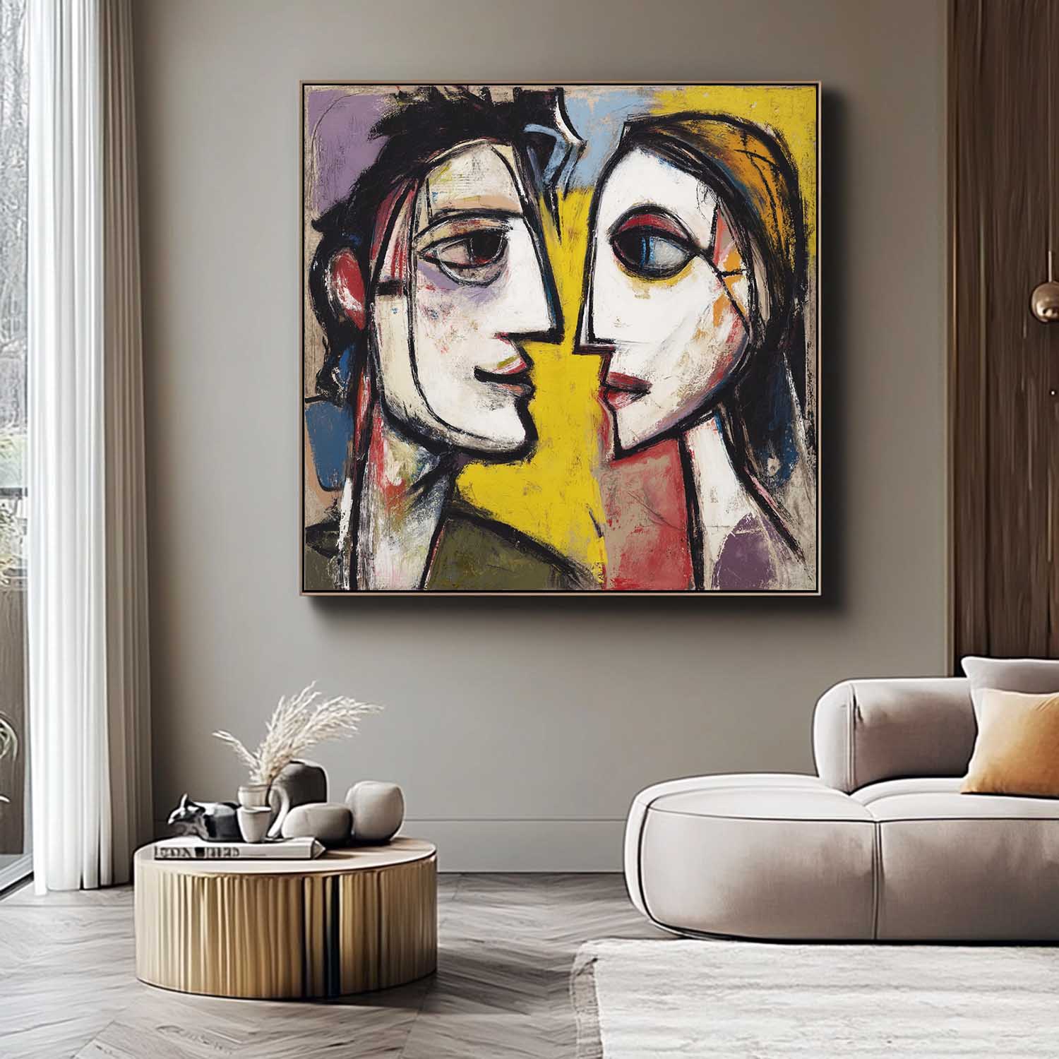 Wall Art People Playful Neo-Expressionist Cubist
