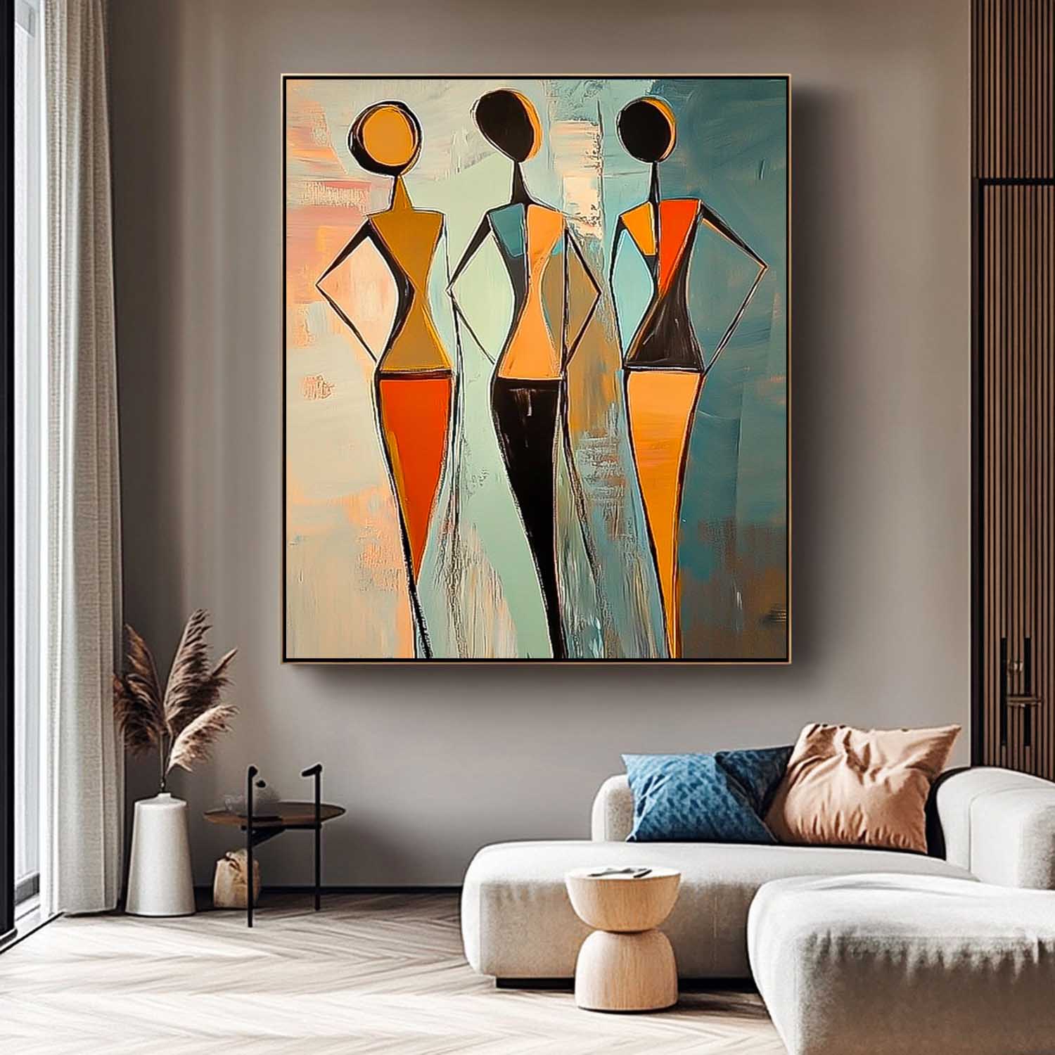 Wall Art People Minimalist Geometric Figure