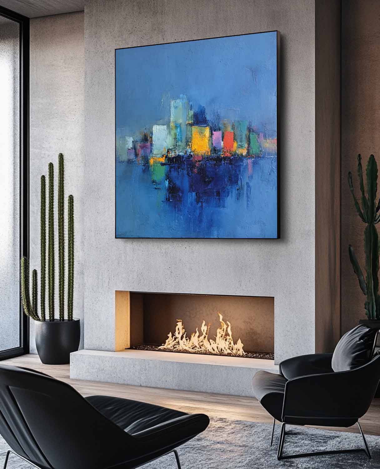Wall Art Architecture Abstract Waterfront Cityscape