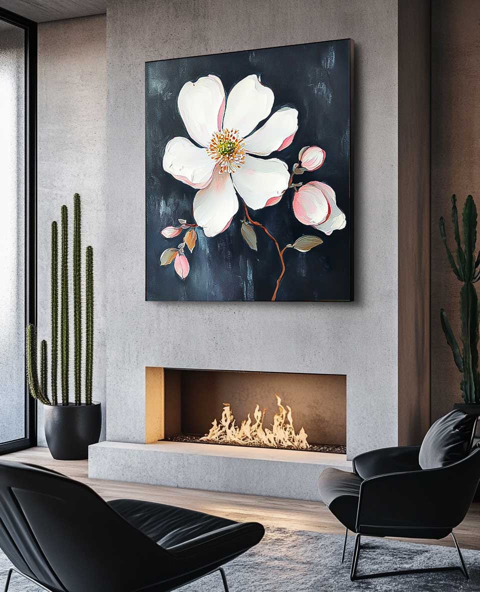 Wall Art Impasto Flower Romantic Artistic
