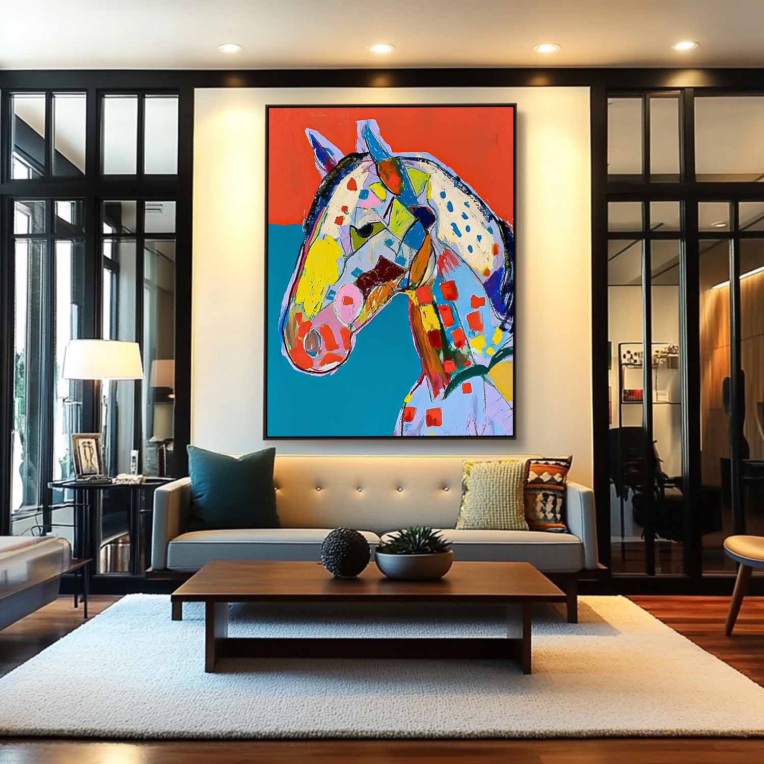 Wall Art Animal Geometric Patchwork Horse
