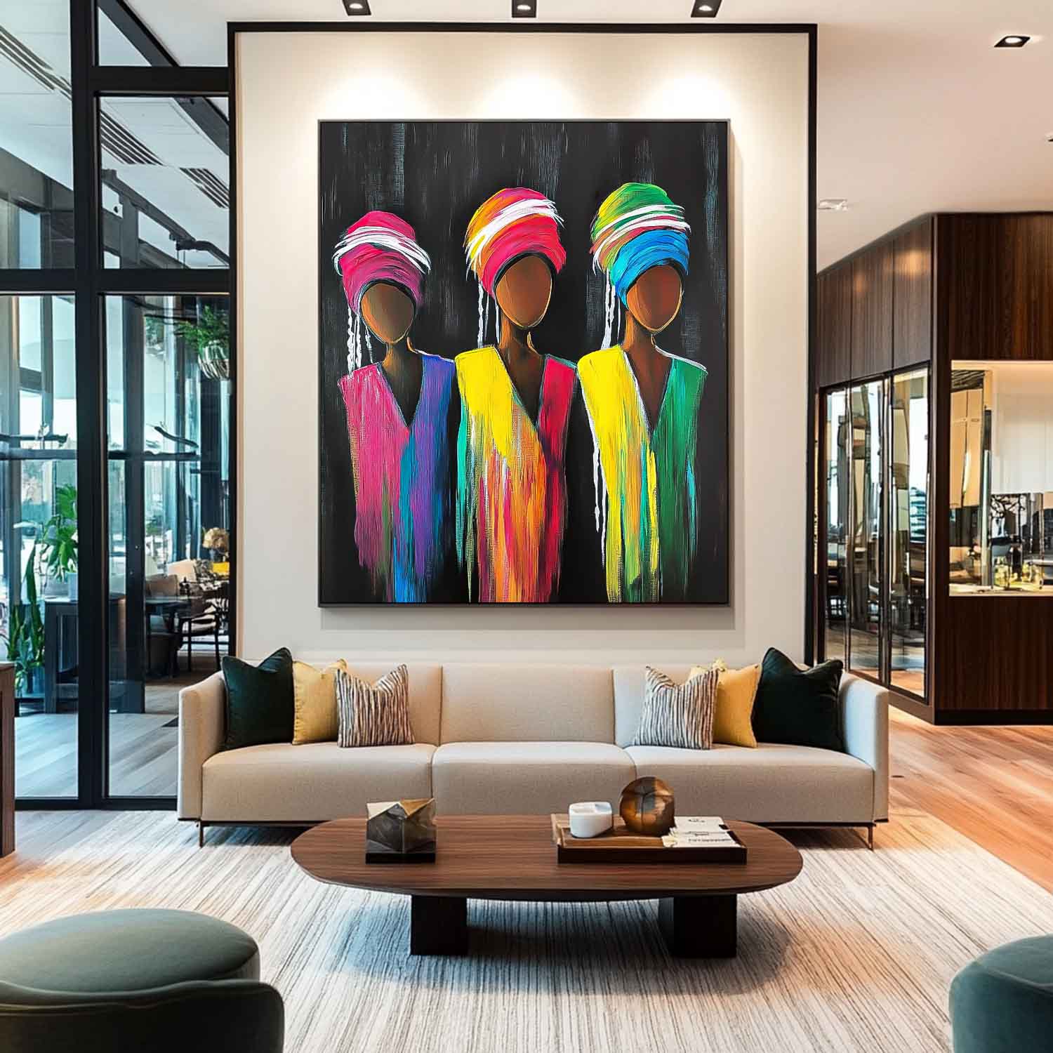 Wall Art People Maximalist Neon Rainbow