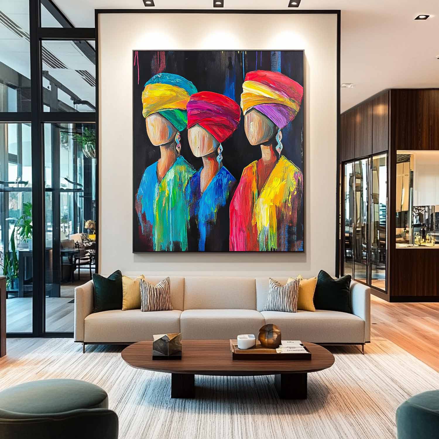Wall Art People Abstract Geometric Headwrap