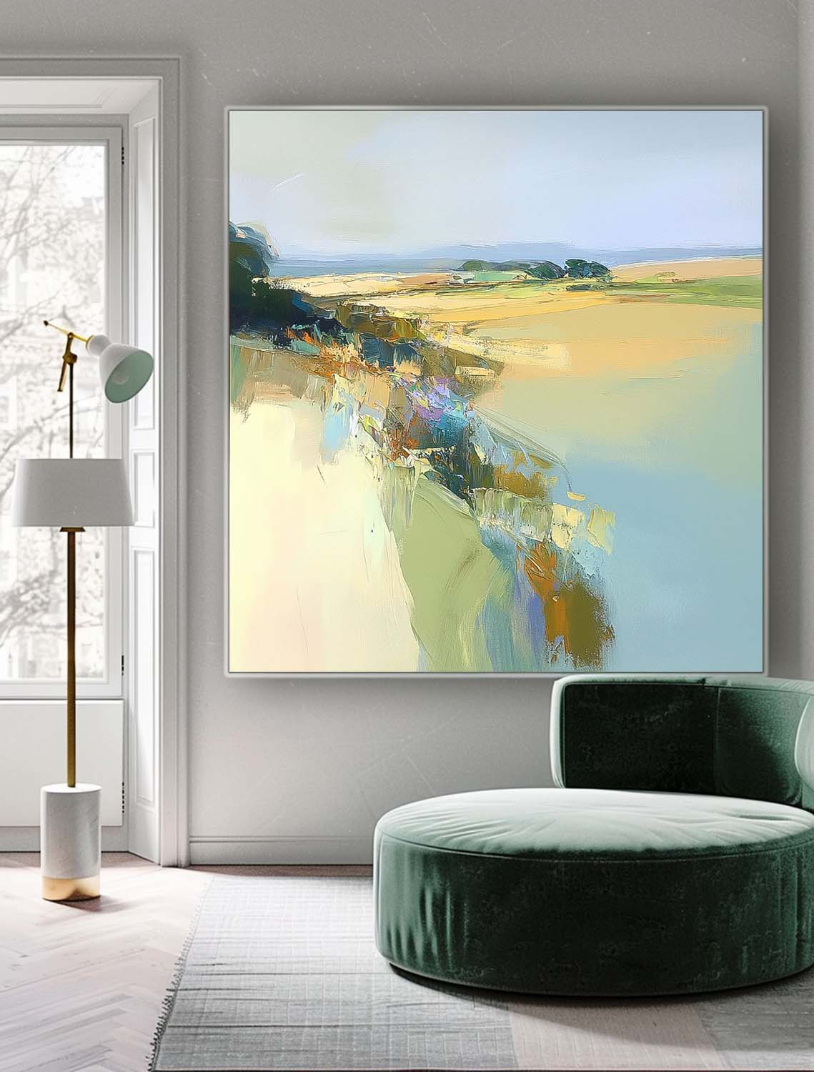 Wall Art Abstract Blocky Brushstroke Decor