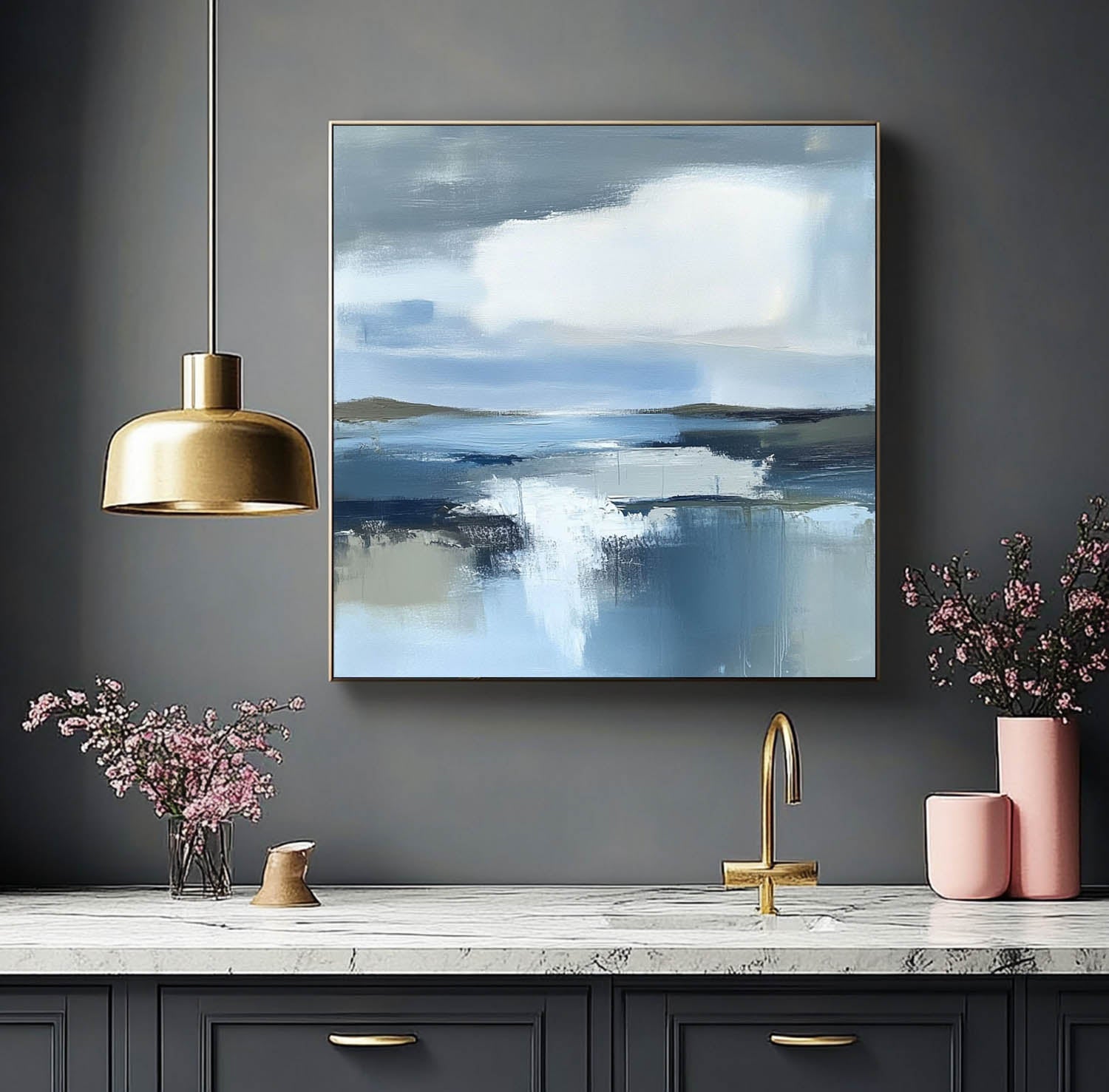 Wall Art Landscape Abstract Misty Lake