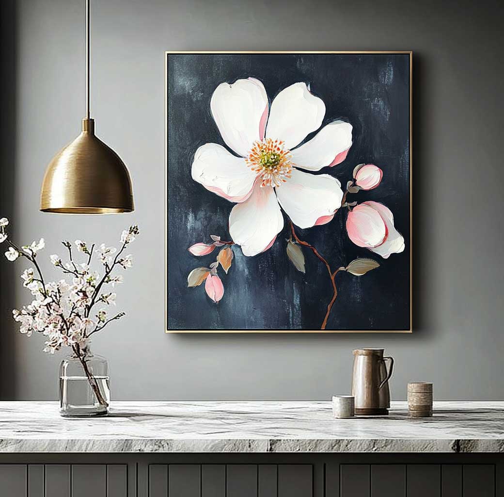 Wall Art Impasto Flower Romantic Artistic