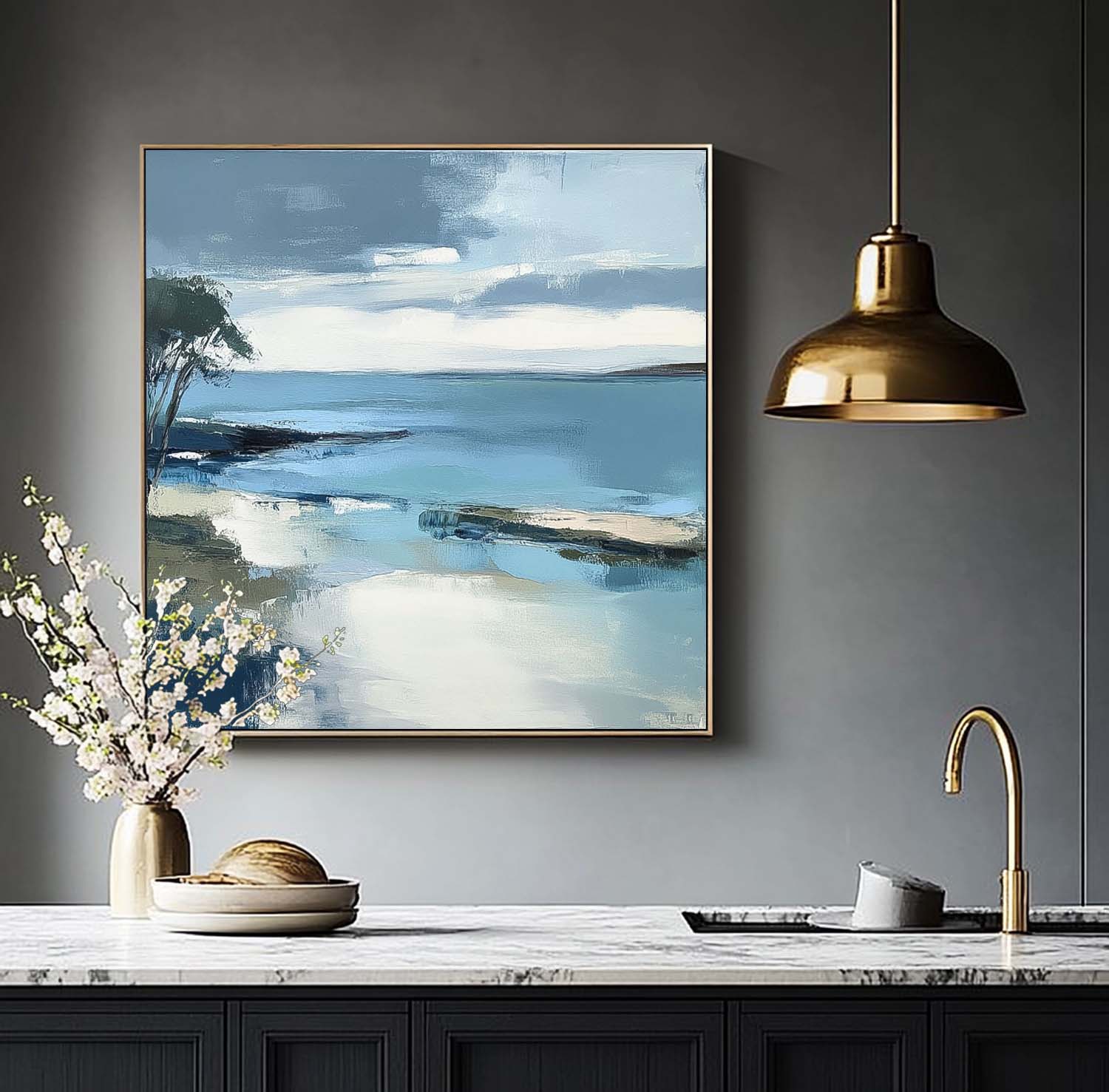 Wall Art Landscape Misty Tranquil Painterly