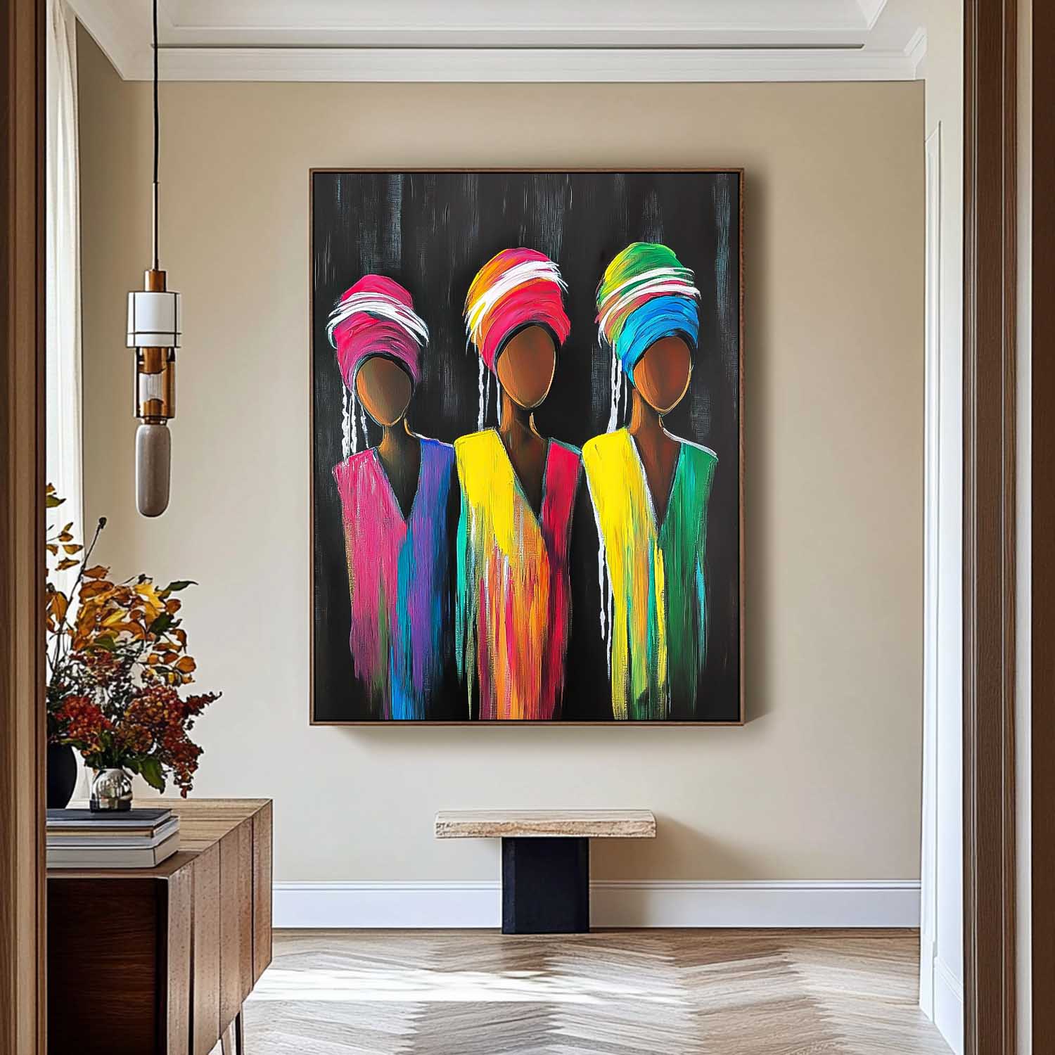 Wall Art People Maximalist Neon Rainbow