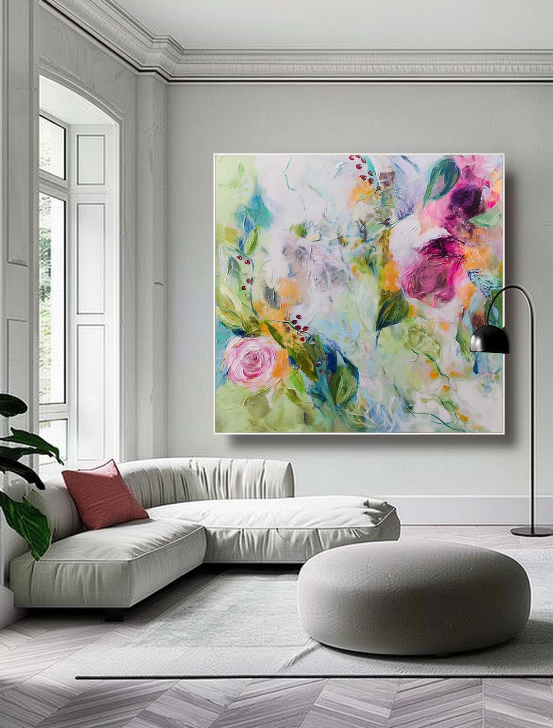 Wall Art Lyrical Abstract Floral Retro