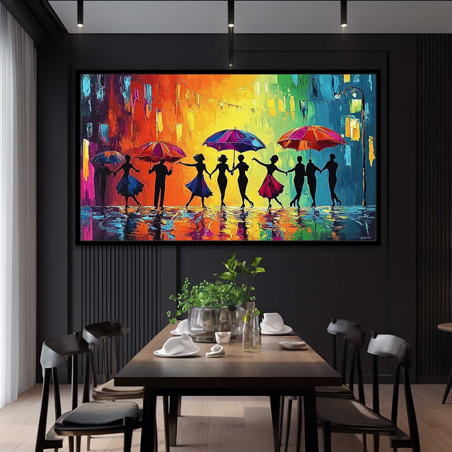 Wall Art People Joyful Energetic Rainy