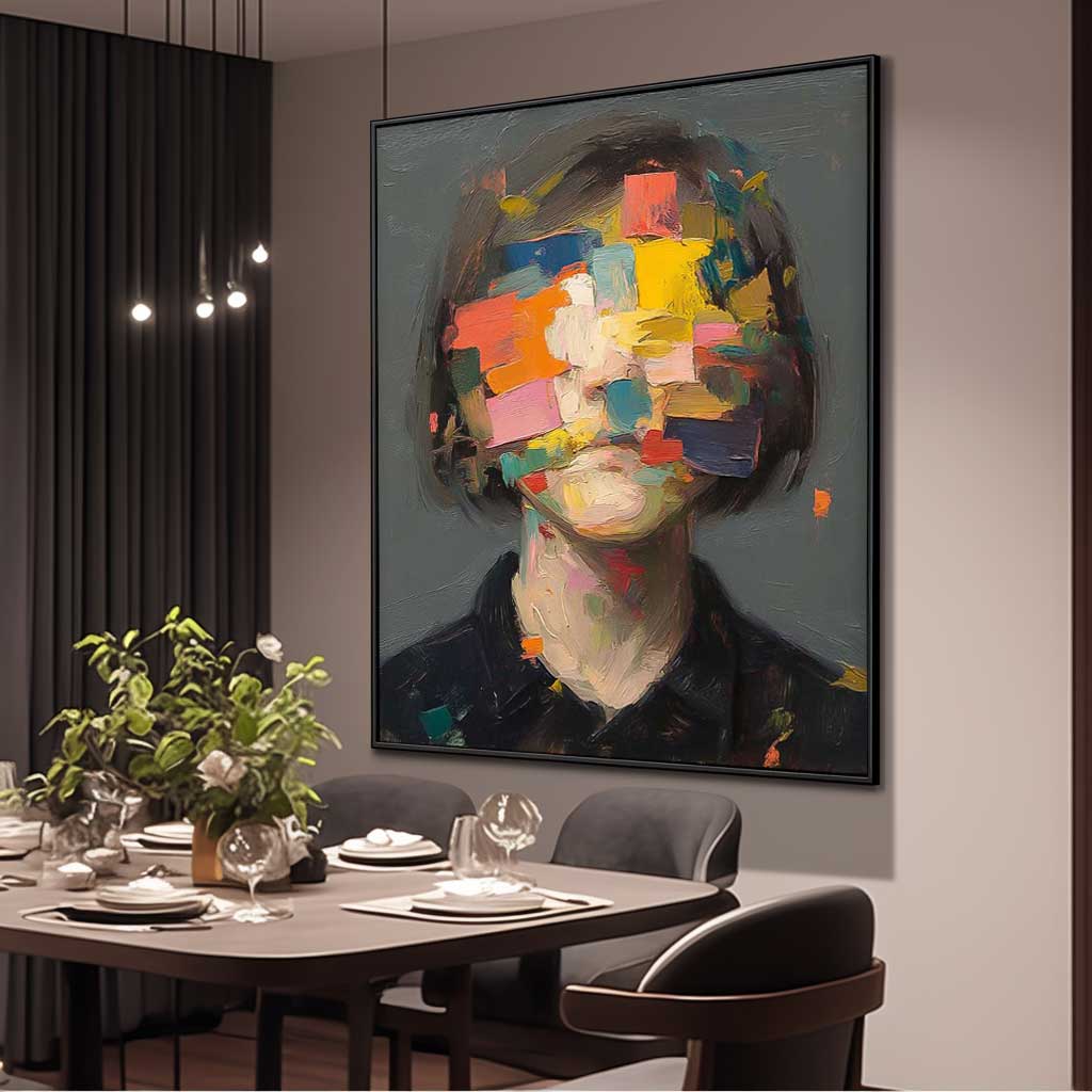 Wall Art People Impasto Abstract Block Vibrant