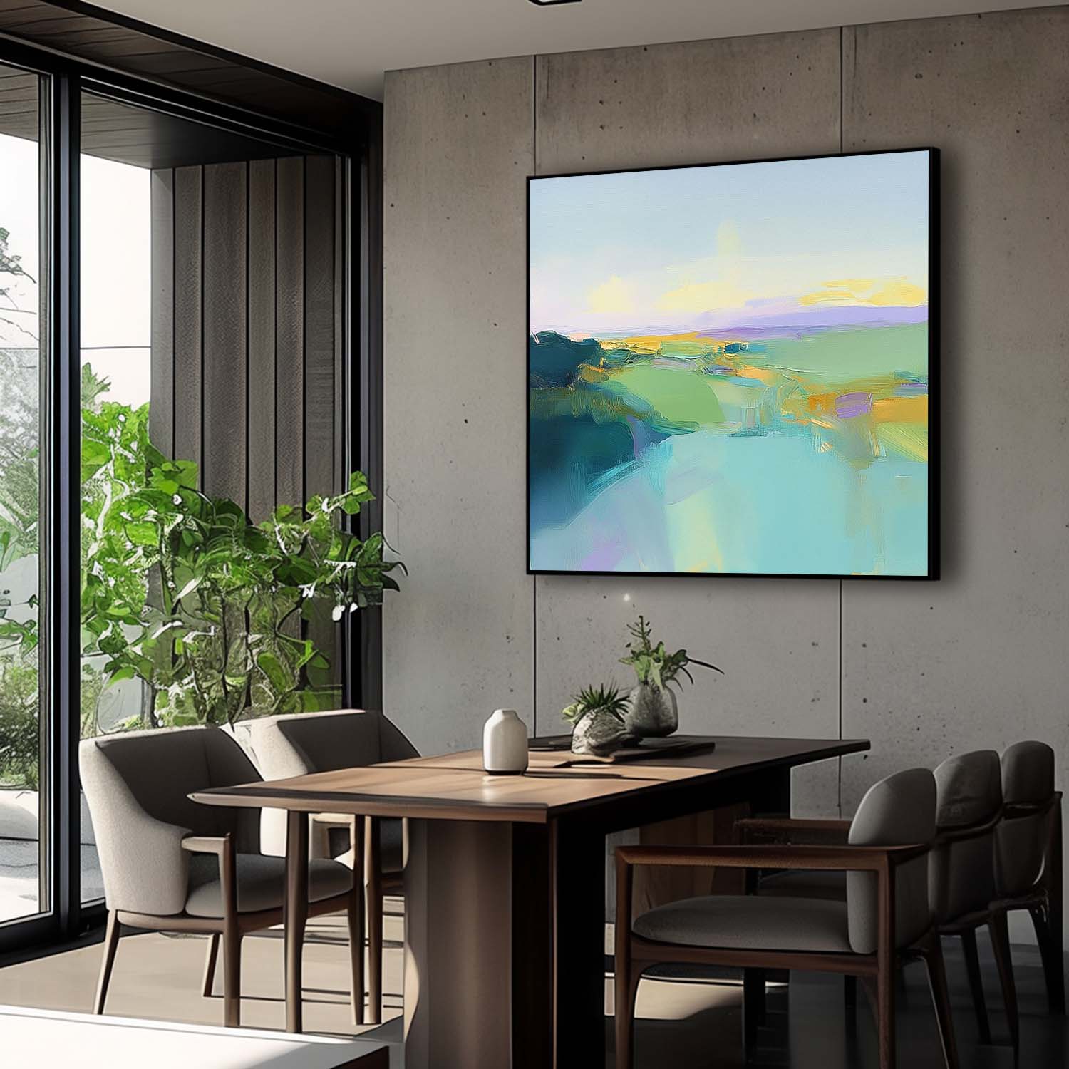 Wall Art Abstract Soft Color Block Coastal