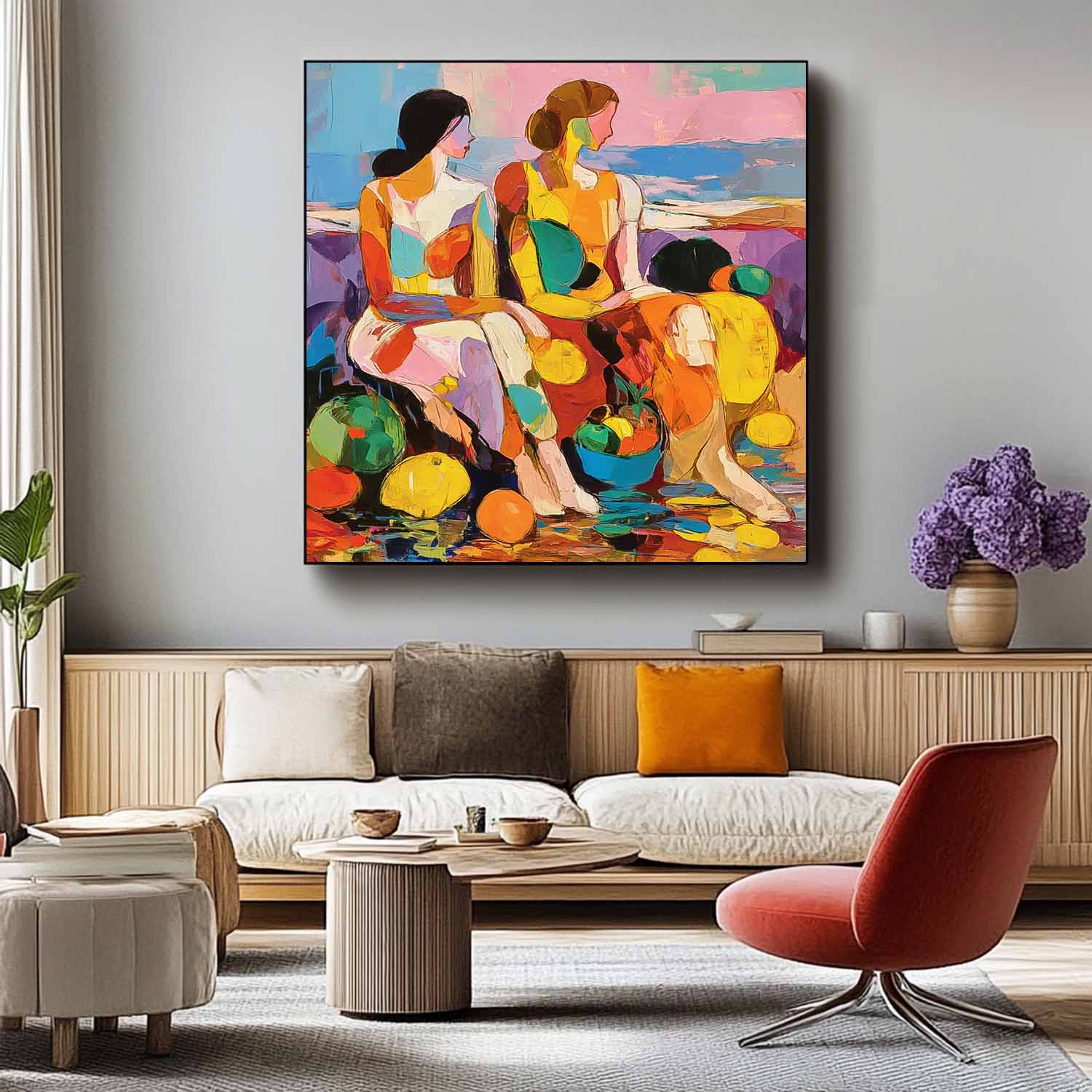 Wall Art People Impasto Retro Lyrical