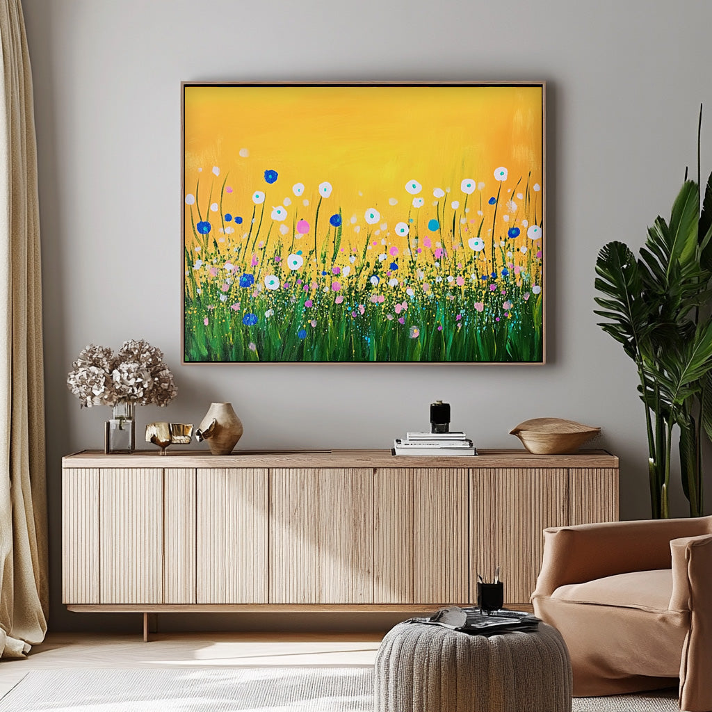 Wall Art Flower Impressionist Wildflower Field
