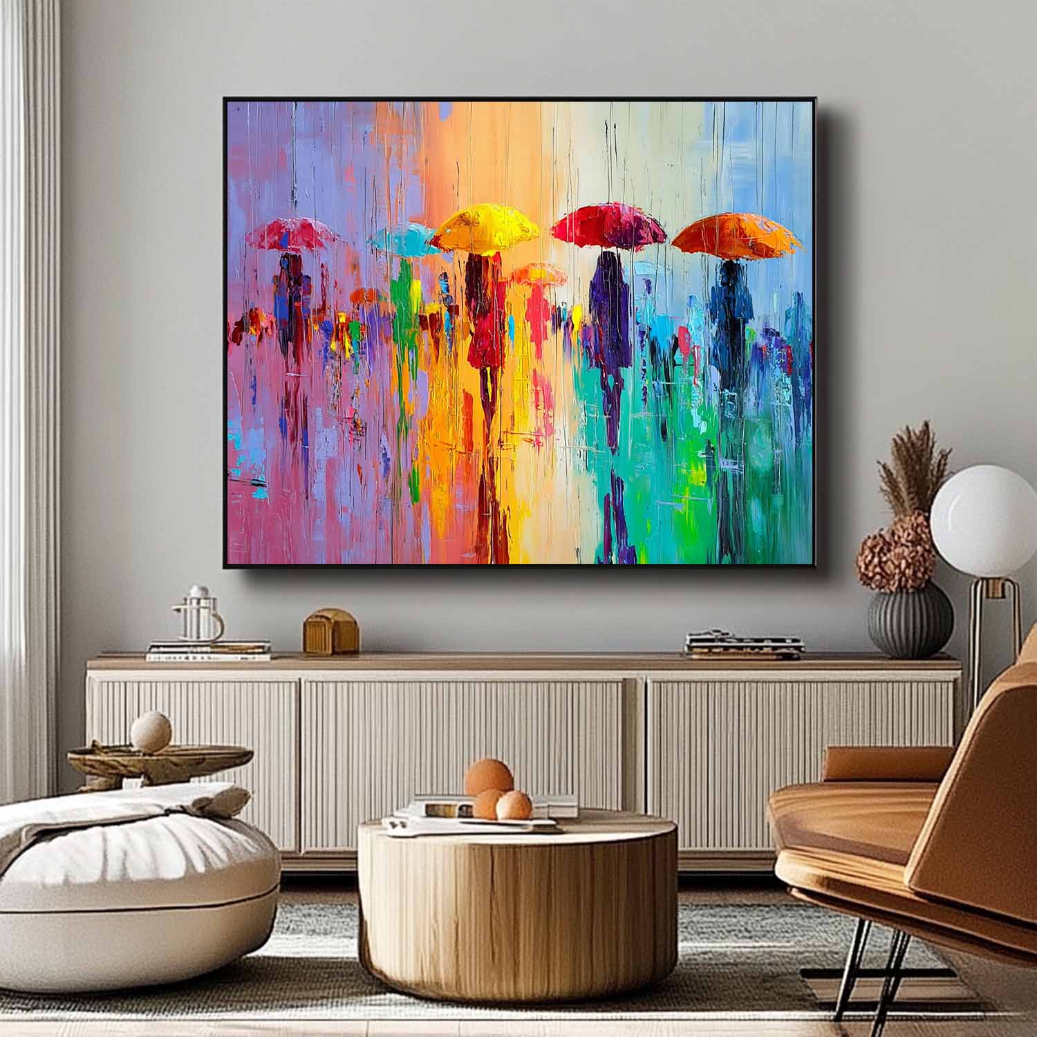 Wall Art People Subtle Watercolor Wash Maximalist