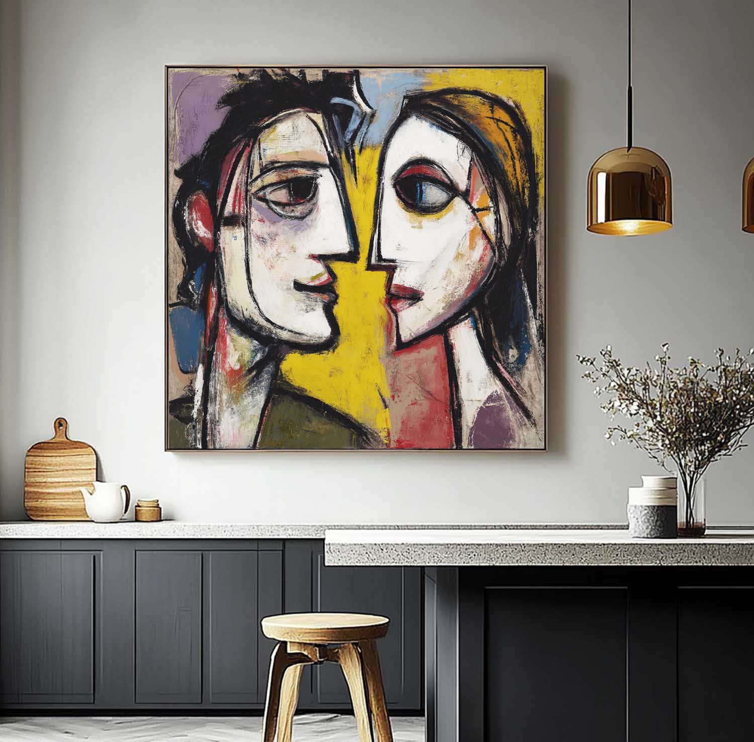 Wall Art People Playful Neo-Expressionist Cubist