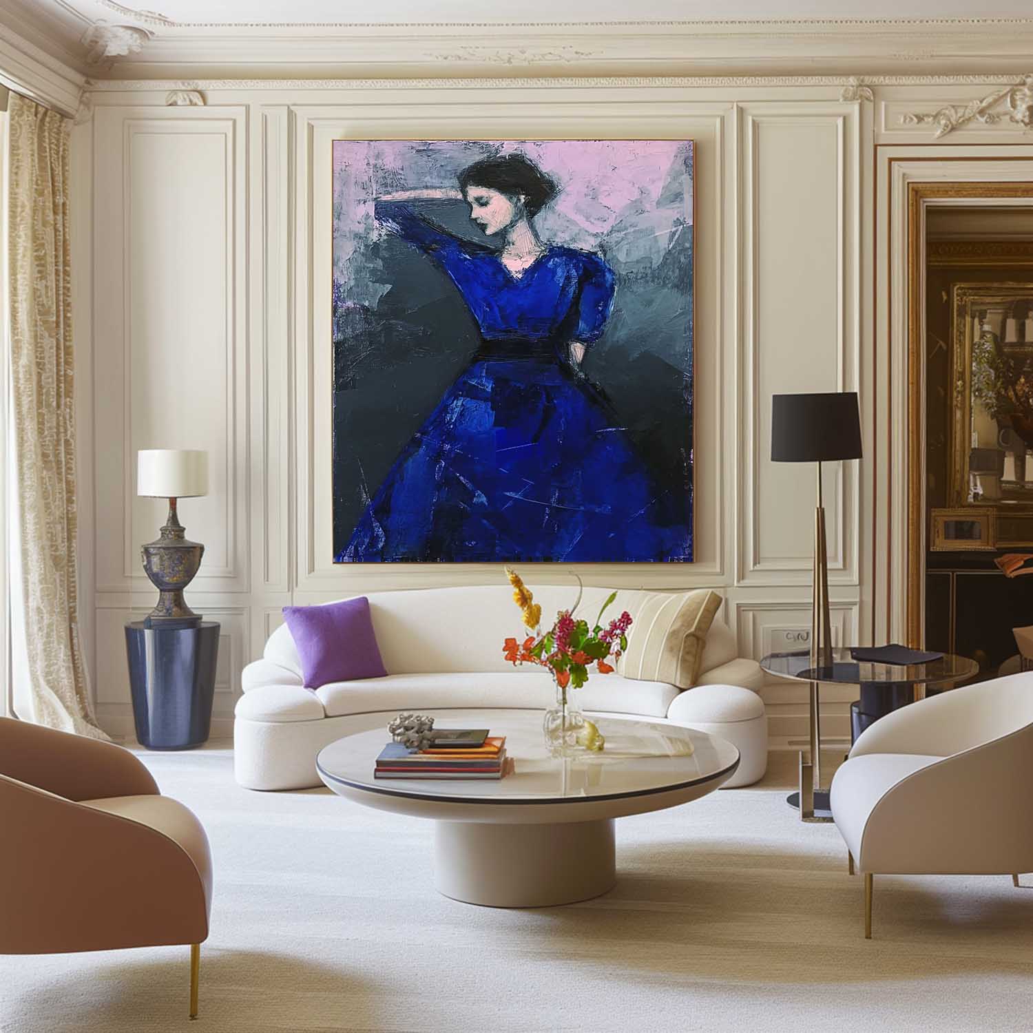 Wall Art Impasto People Elegant Lady Moody