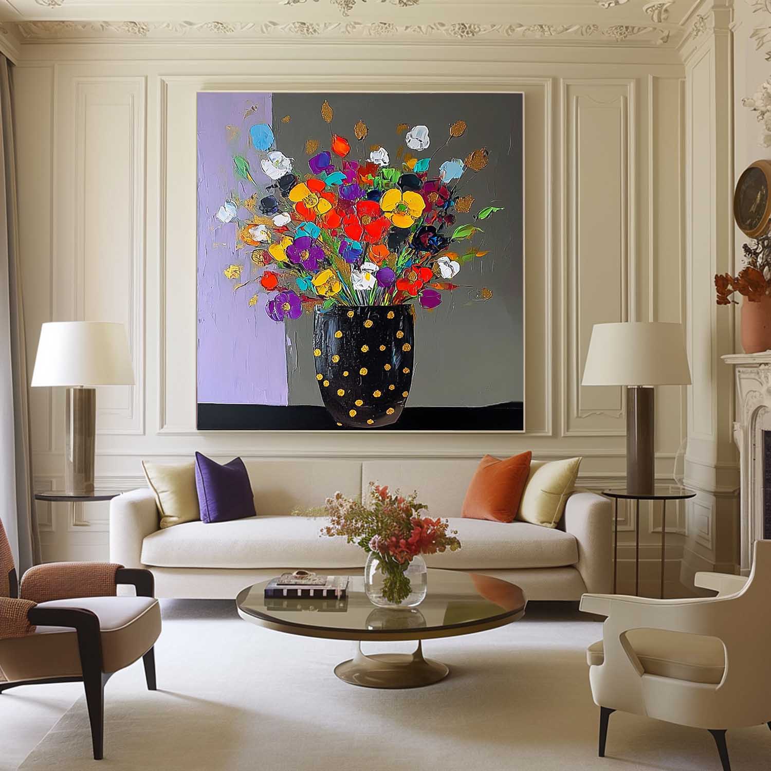 Wall Art Flower Vibrant Playful Energetic