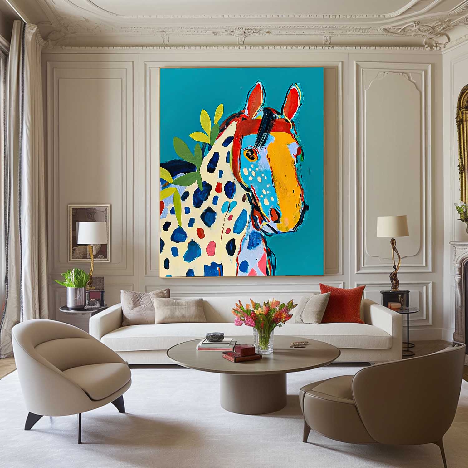 Wall Art Animal Maximalist Patchwork Decor