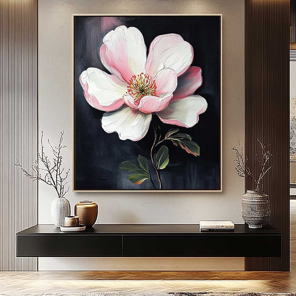 Wall Art Impasto Flower Serene Calm