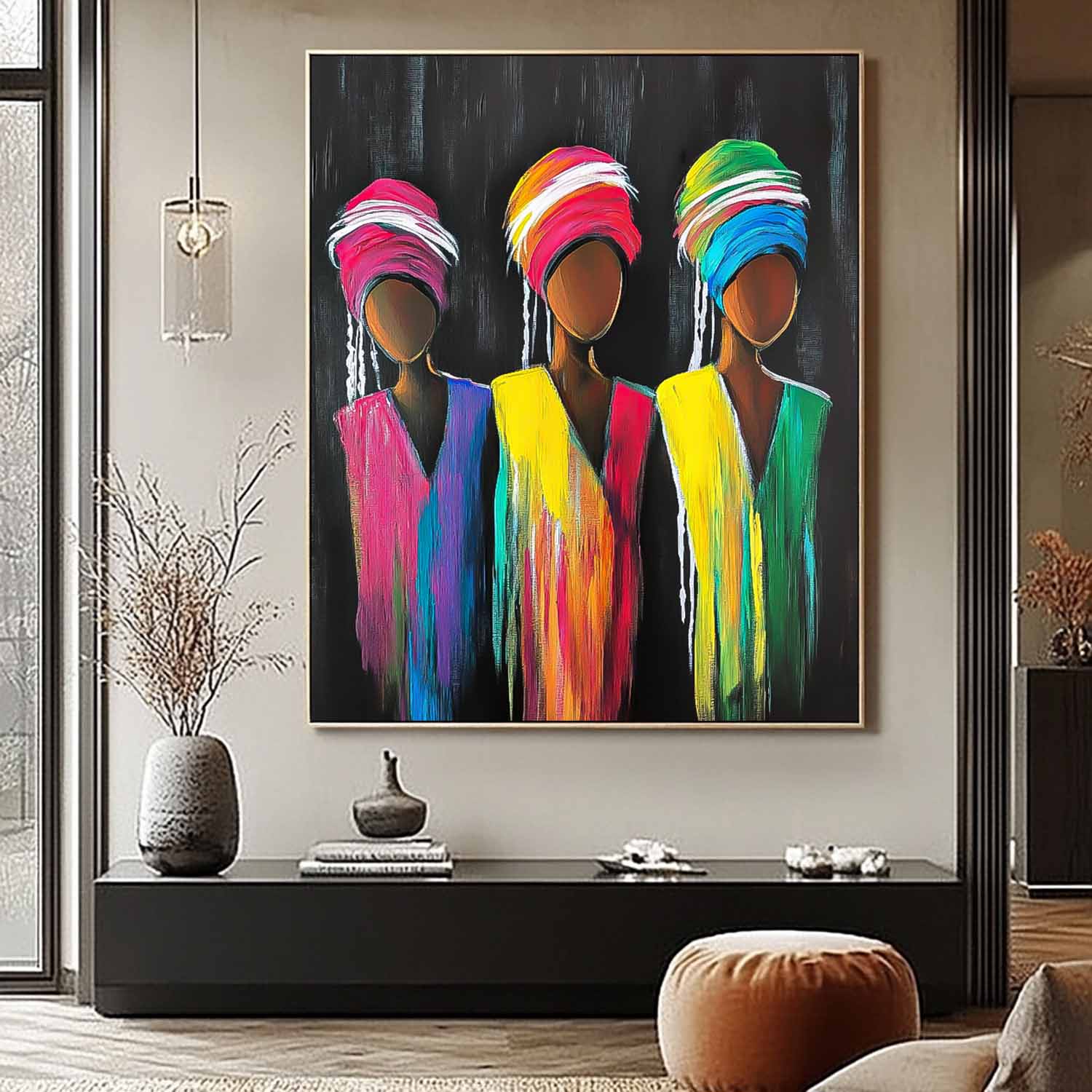 Wall Art People Maximalist Neon Rainbow