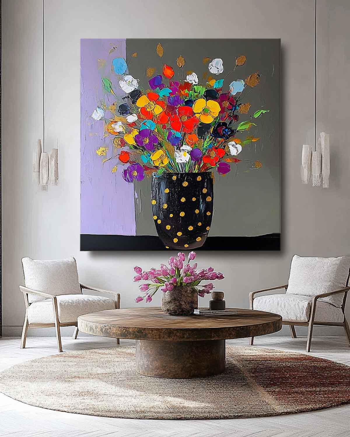 Wall Art Flower Vibrant Playful Energetic