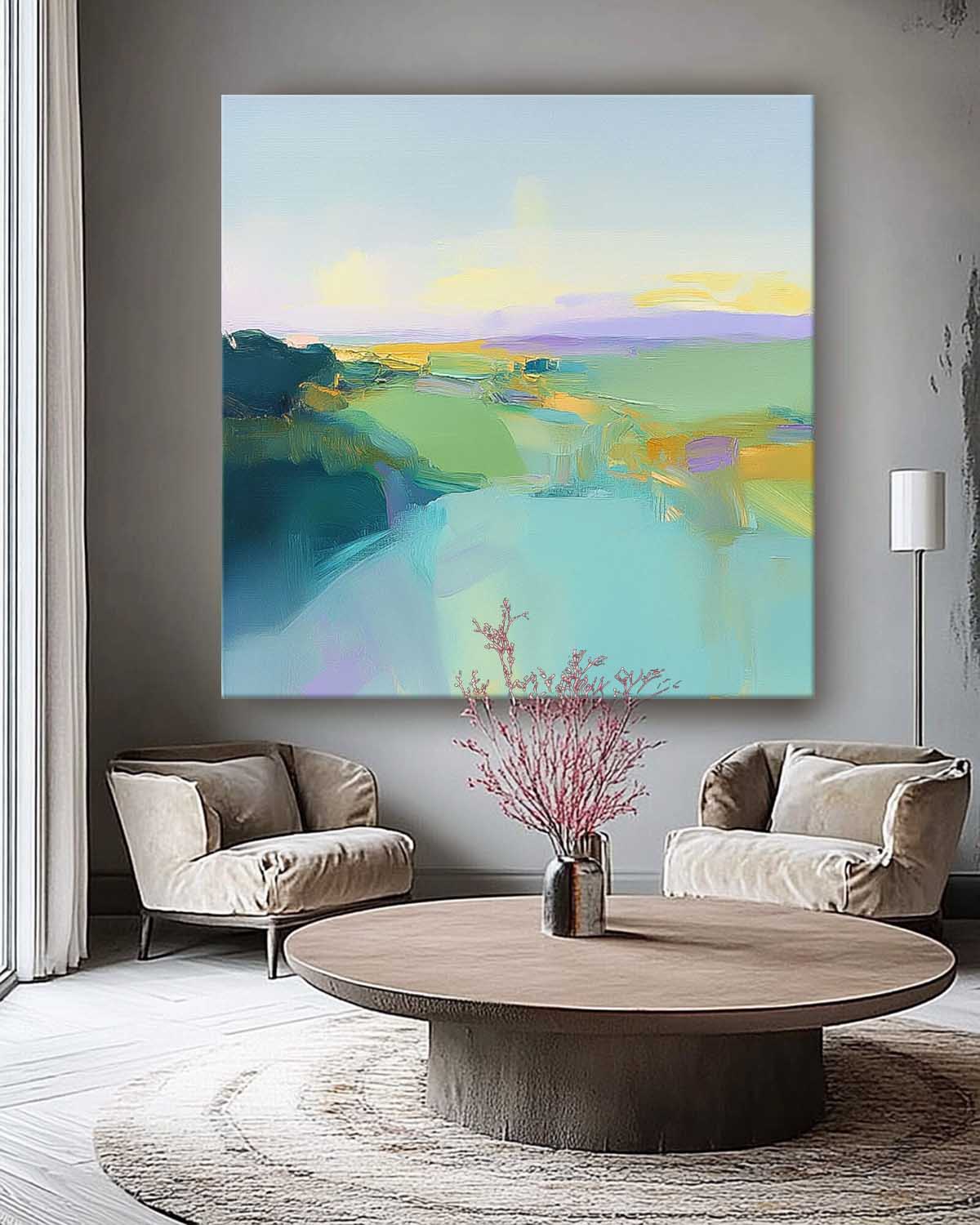 Wall Art Abstract Soft Color Block Coastal