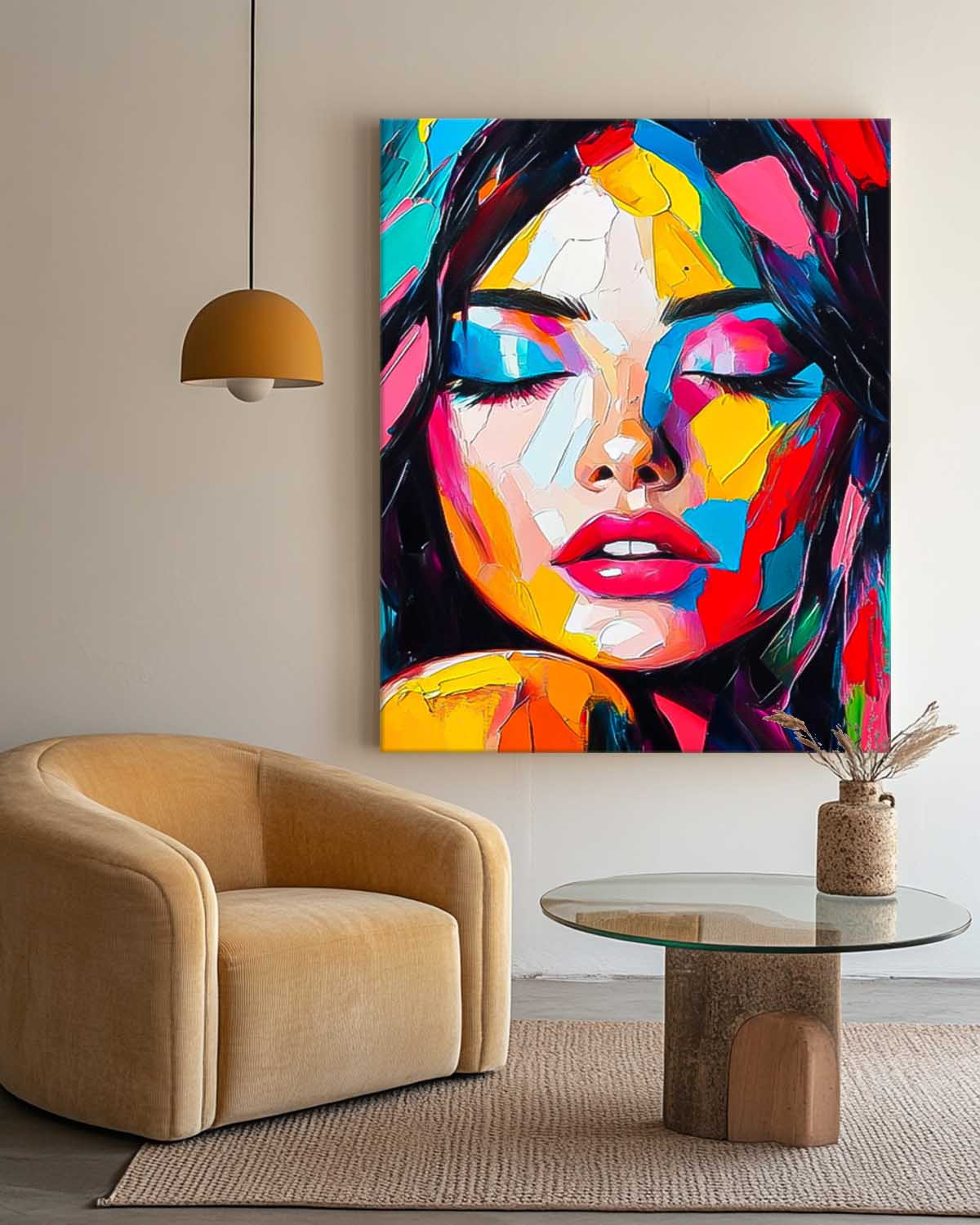 Wall Art People Maximalist Neon Color Block