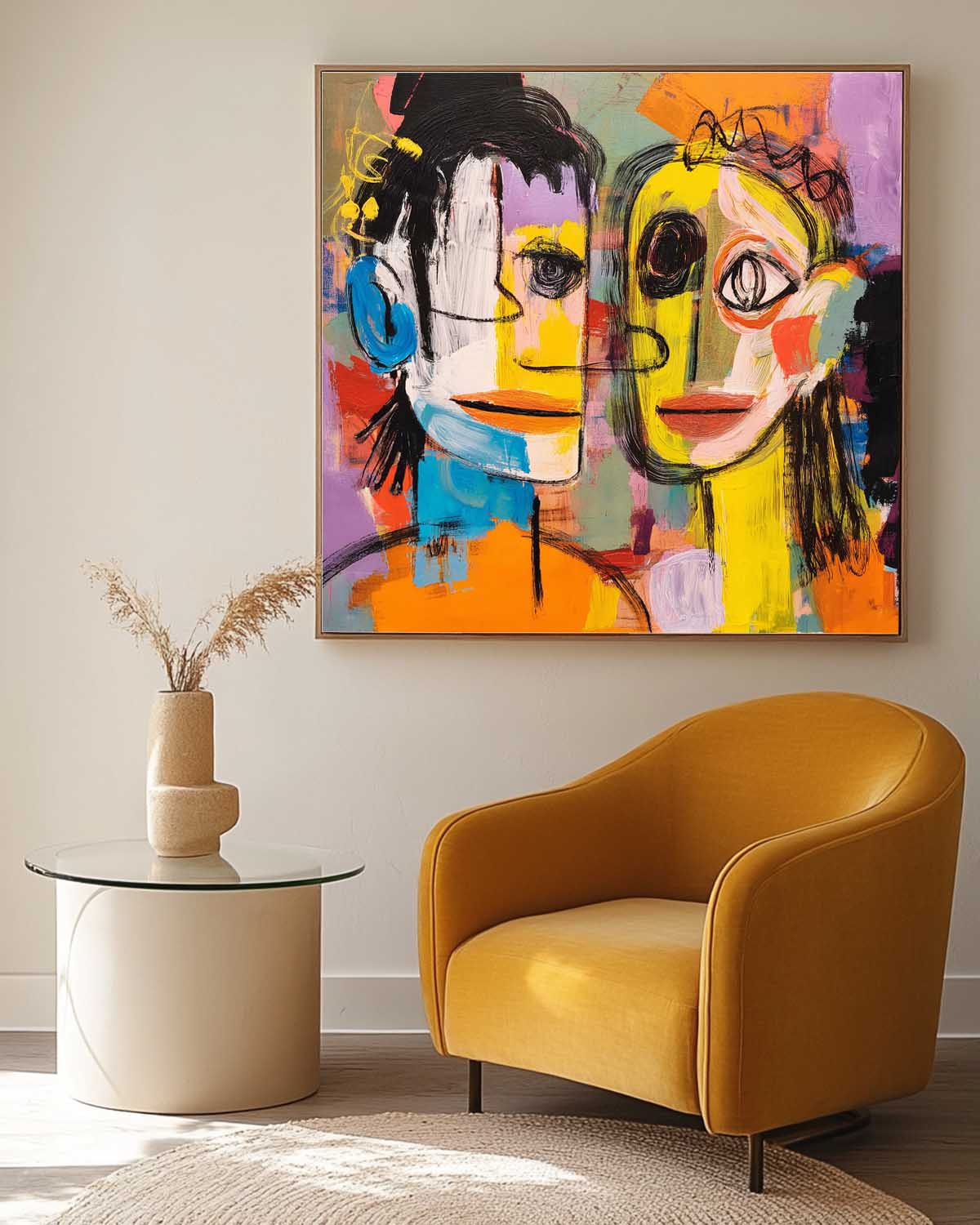 Wall Art People Cubist Scandinavian Bold Color