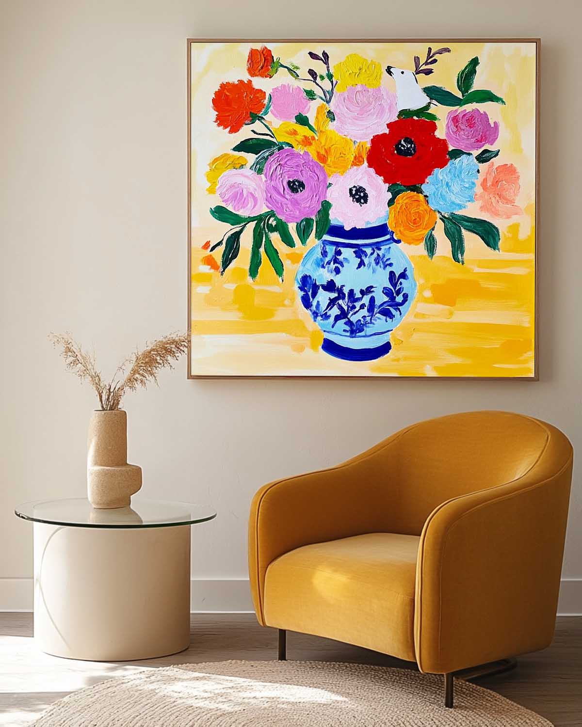 Wall Art Flower Opulent Vibrant Tropical